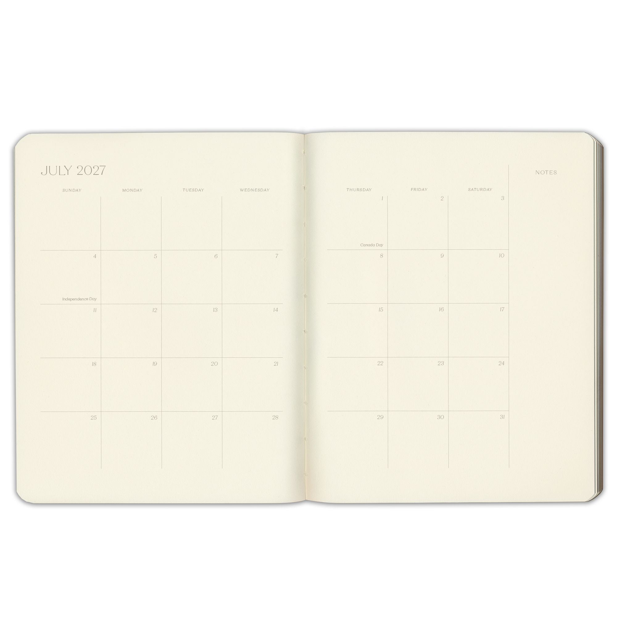 2026-2027 Paper Source Black Leather 18-Month Weekly Desk Planner