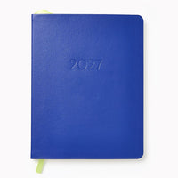 2026-2027 Paper Source Cobalt Blue Leather 18-Month Weekly Desk Planner