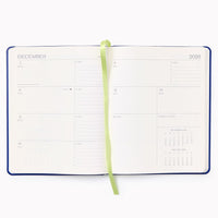 2026-2027 Paper Source Cobalt Blue Leather 18-Month Weekly Desk Planner
