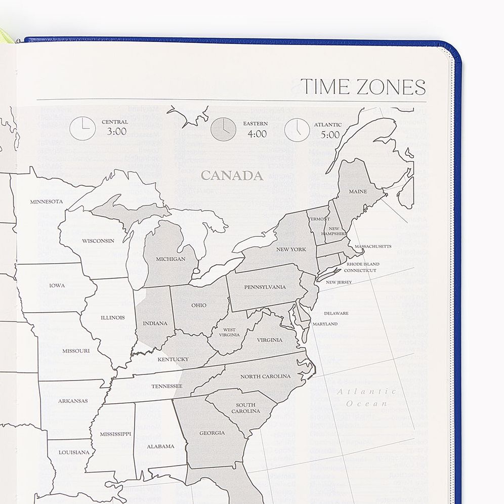 2026-2027 Paper Source Cobalt Blue Leather 18-Month Weekly Desk Planner