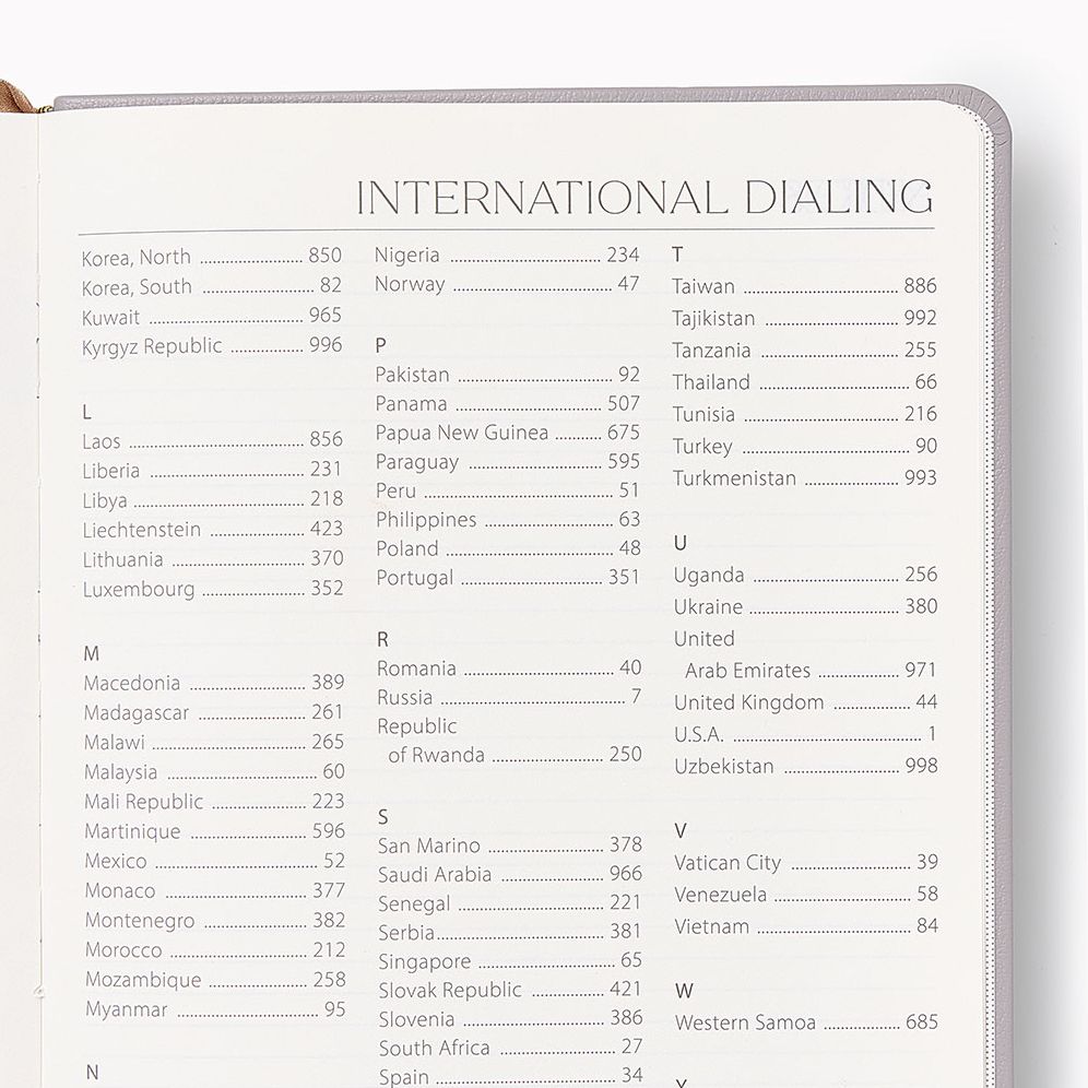 2026-2027 Paper Source Gray Lilac Leather 18-Month Weekly Desk Planner