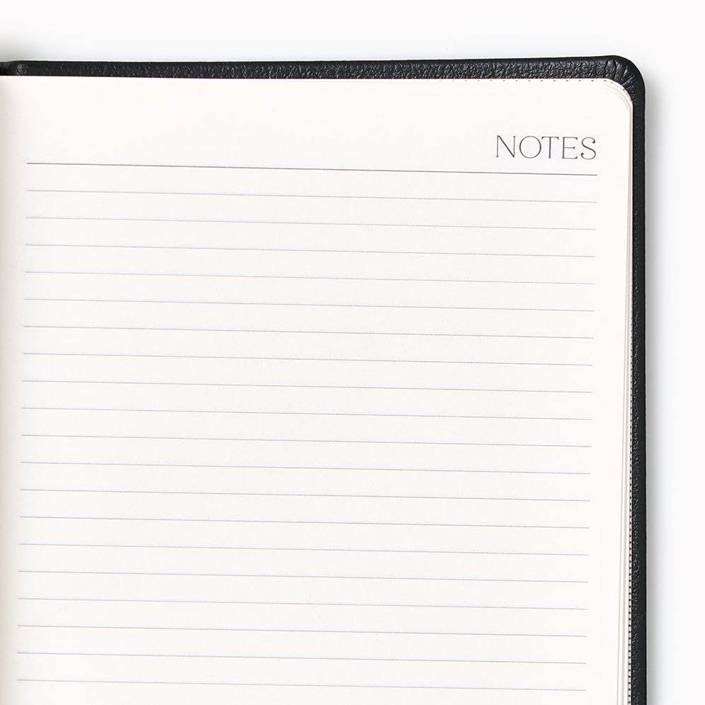 2026-2027 Paper Source Black Leather 18-Month Weekly Pocket Planner