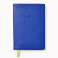 2026-2027 Paper Source Cobalt Blue Leather 18-Month Weekly Pocket Planner
