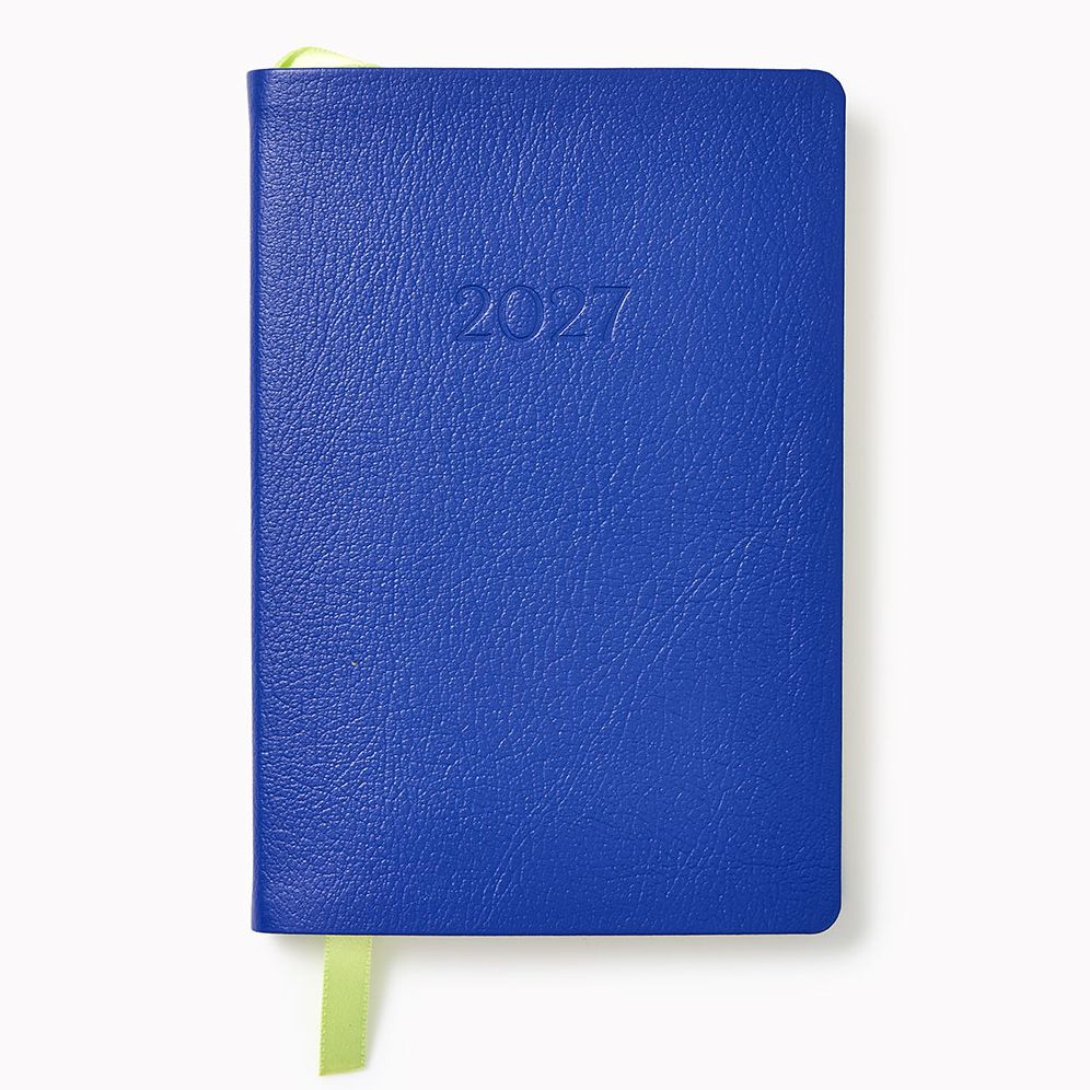 2026-2027 Paper Source Cobalt Blue Leather 18-Month Weekly Pocket Planner