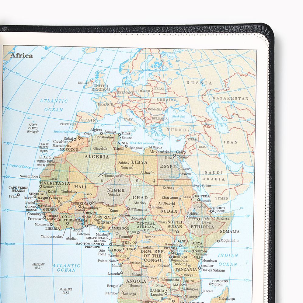 世界地図帳 FREUND 25 ANNIVERSARY 2026-2027 Leather 18-Month Weekly Pocket Planner - Cobalt Blue