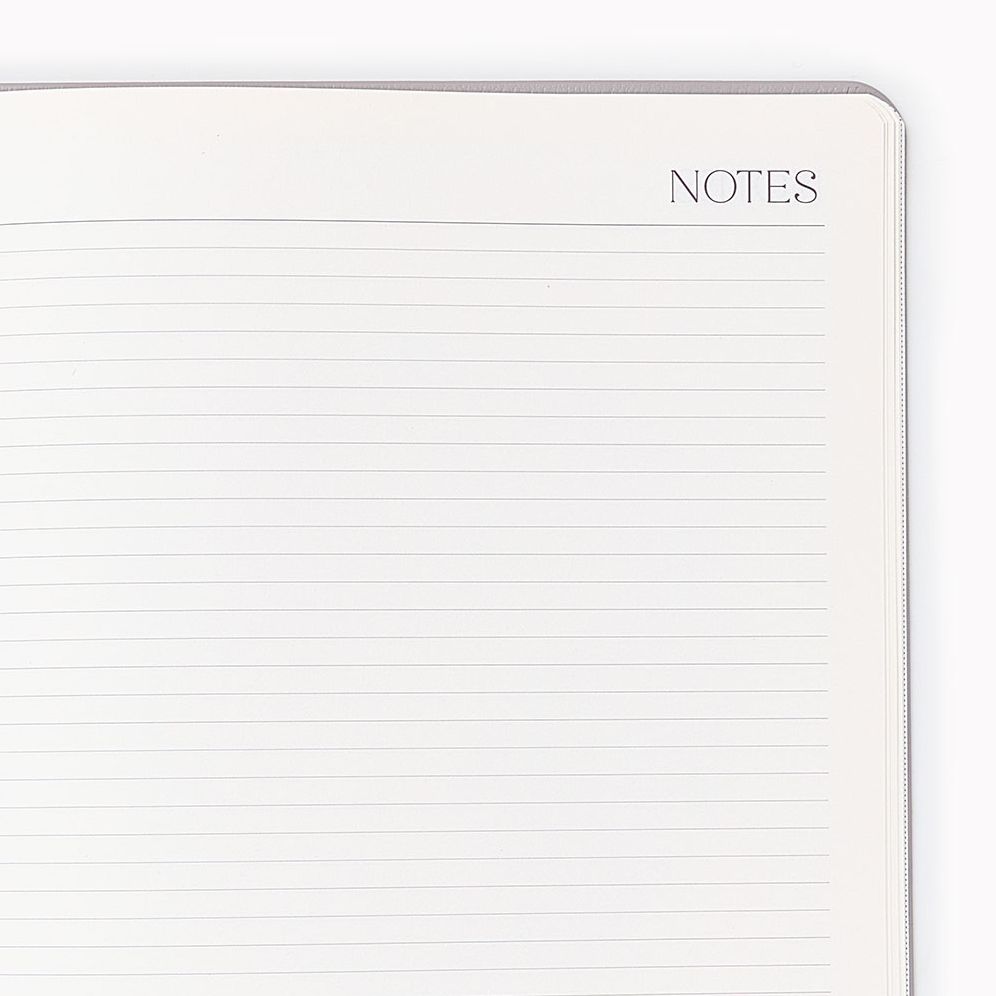 2026-2027 Paper Source Gray Lilac Leather 18-Month Monthly Desk Planner