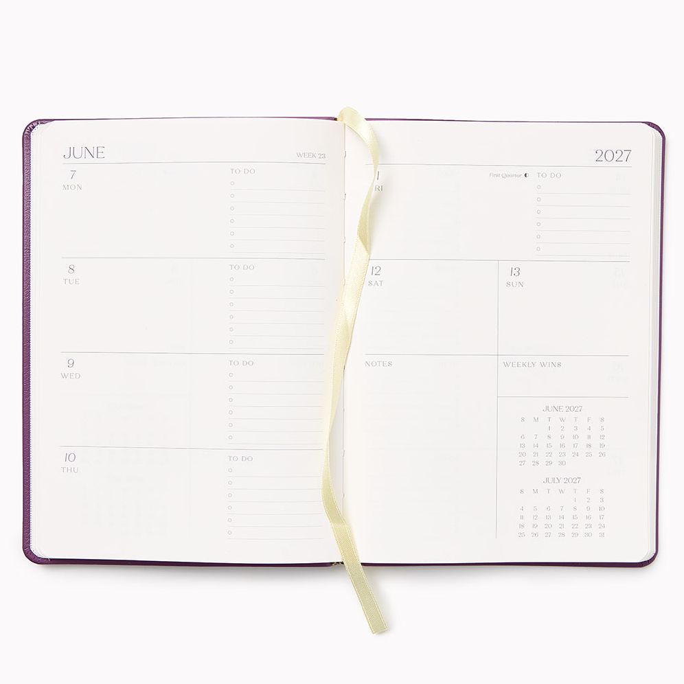 2027 Paper Source Dusty Mauve Weekly Desk Planner