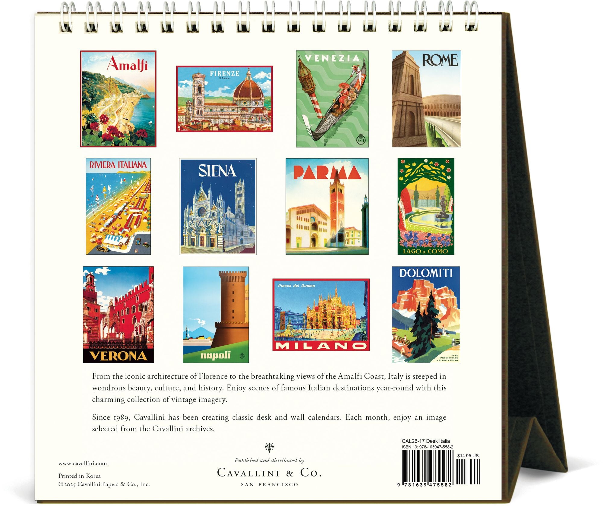 2026 Cavallini Italia Desk Calendar | Paper Source