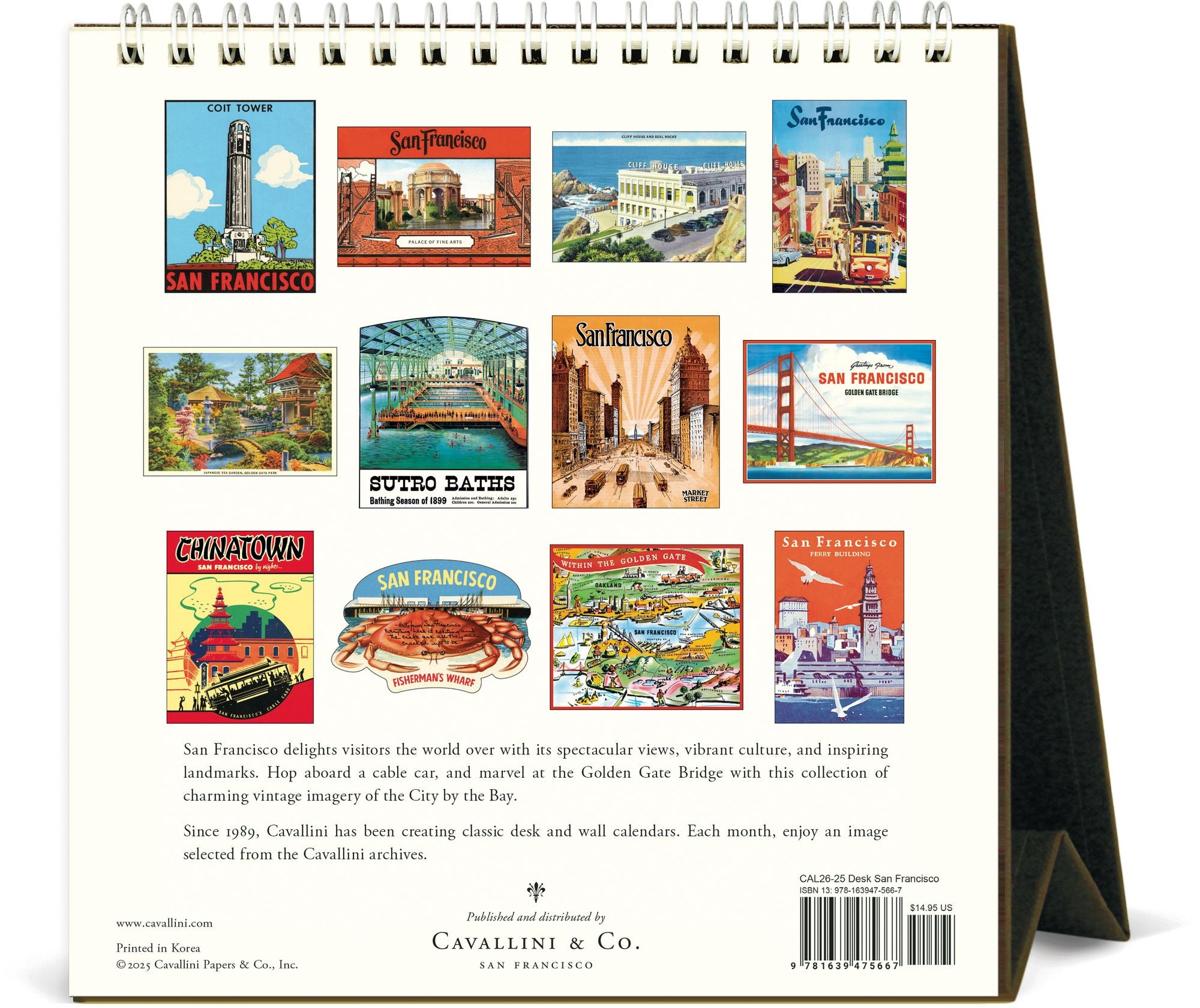2026 Cavallini San Francisco Desk Calendar