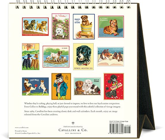 2027 Vintage Dogs Desk Calendar