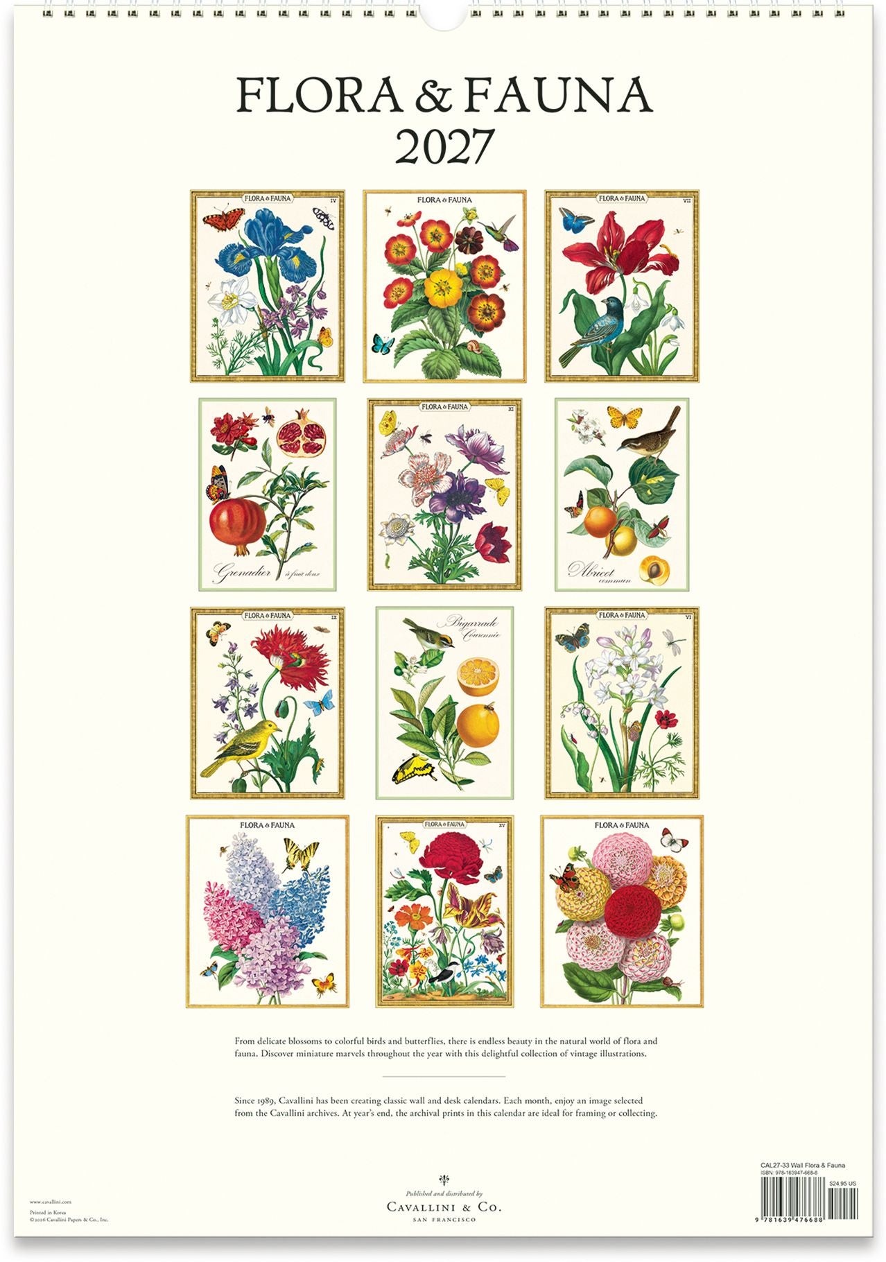 2027 Flora & Fauna Wall Calendar