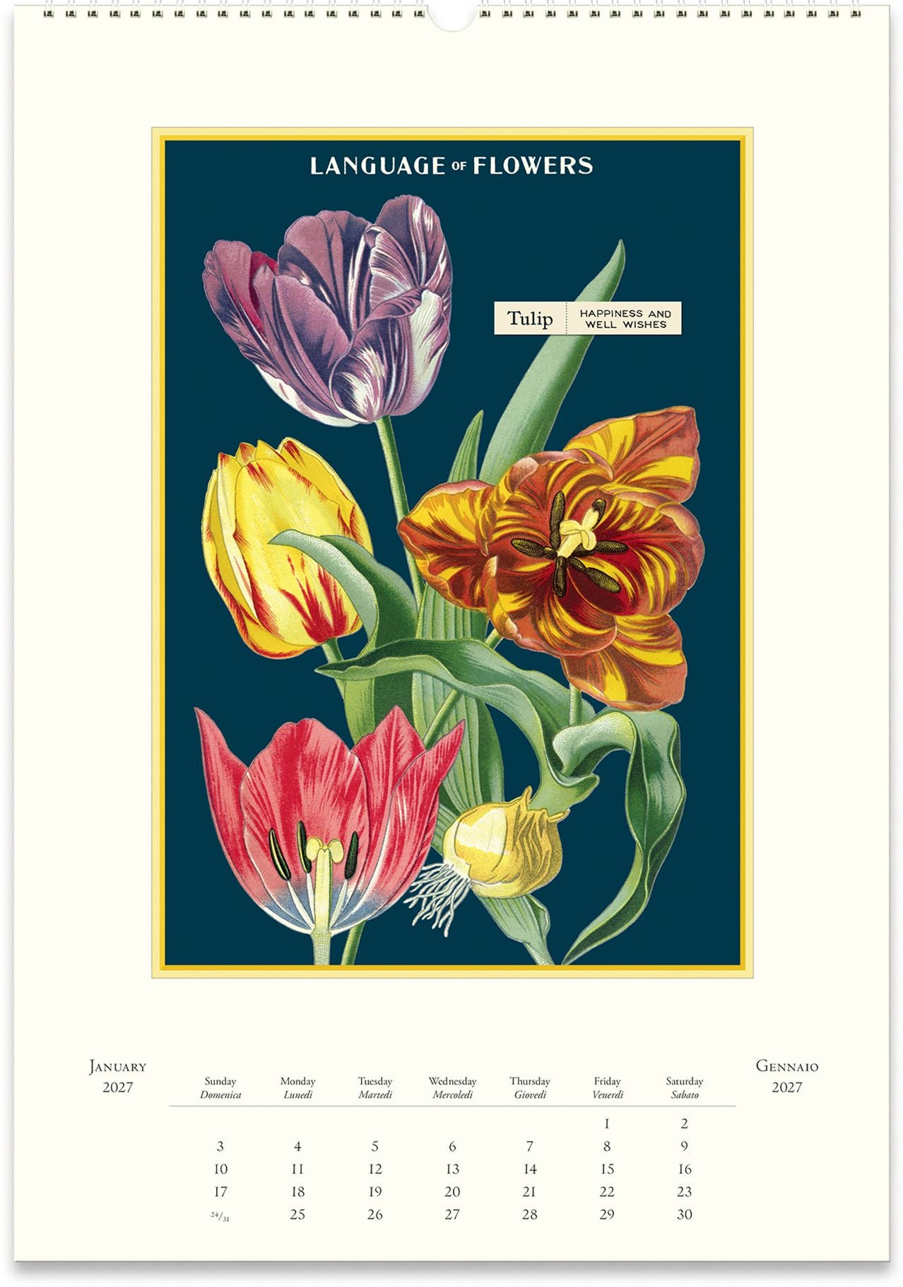 2027 Langauge of Flowers Wall Calendar