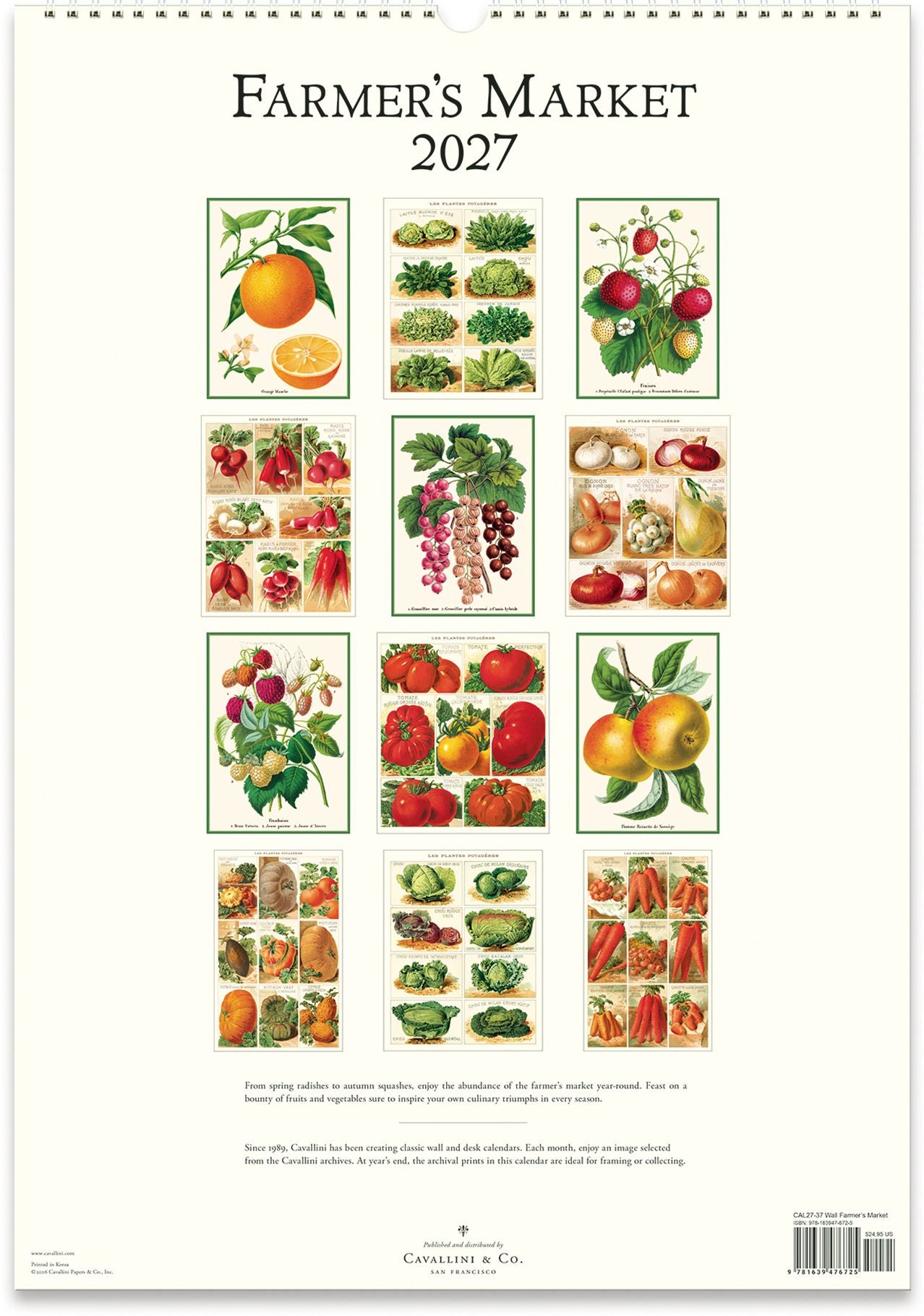 2027 Farmers Market Wall Calendar