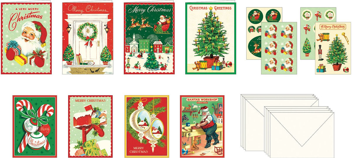 Assorted Christmas Cavallini Stationery Set