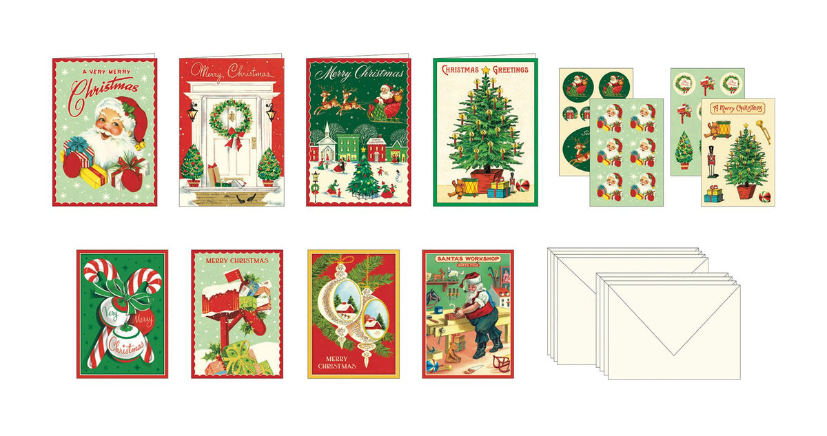 Assorted Christmas Cavallini Stationery Set