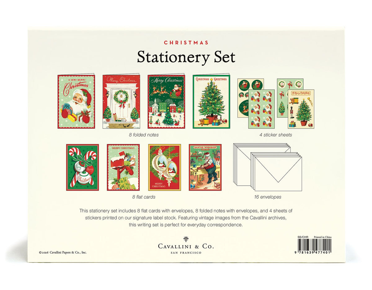Assorted Christmas Cavallini Stationery Set