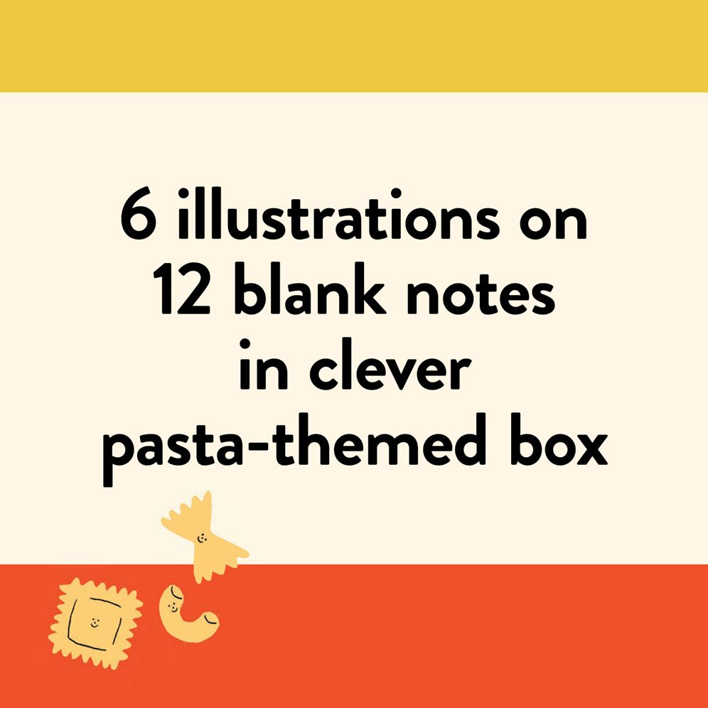 Penne Pals: 12 Pasta Pun Notecards & Envelopes