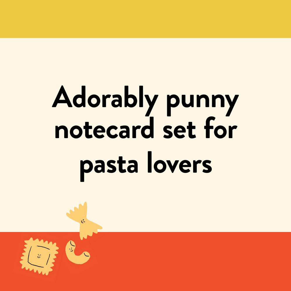 Penne Pals: 12 Pasta Pun Notecards & Envelopes