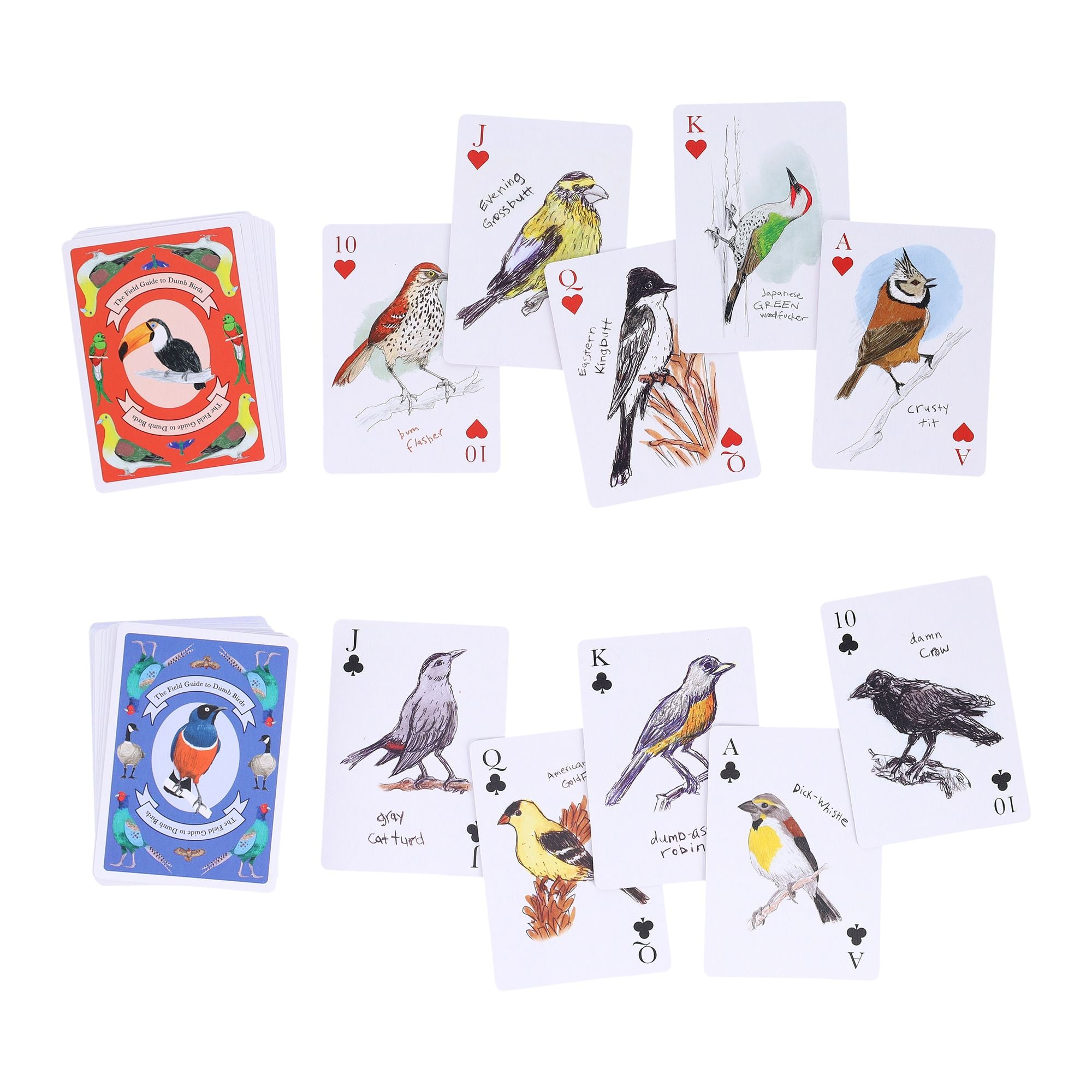 The Field Guide to Dumb Birds Playing Cards: 2-Deck Set
