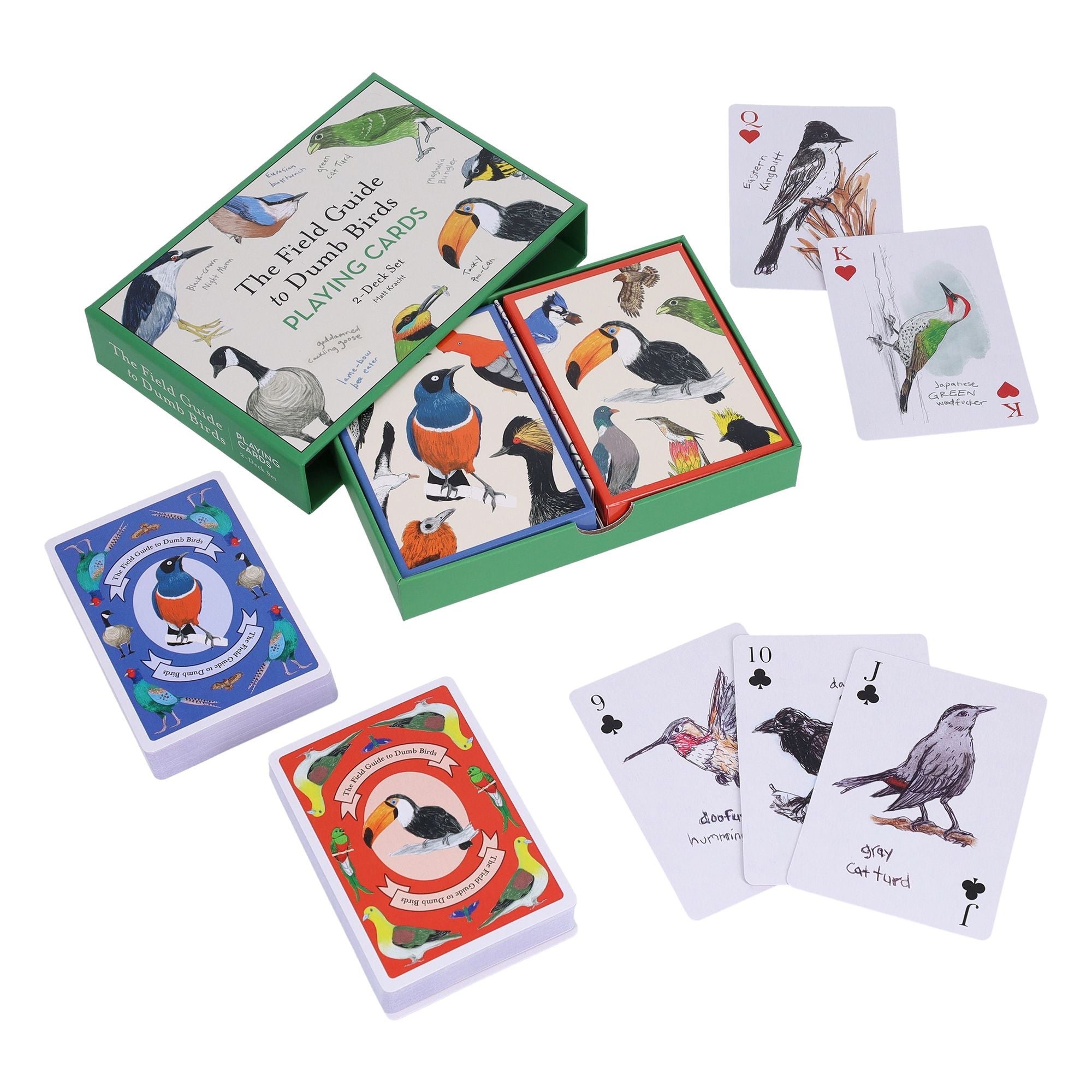 The Field Guide to Dumb Birds Playing Cards: 2-Deck Set