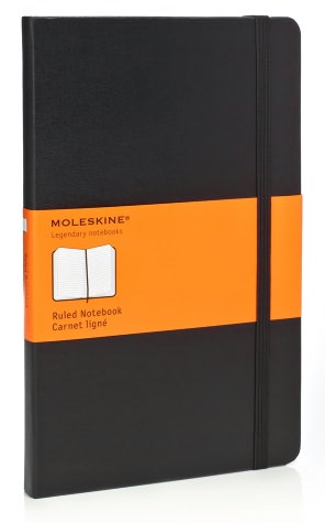 Moleskine Classic Notebook, Large, Ruled, Black, Hard Cover (5 x