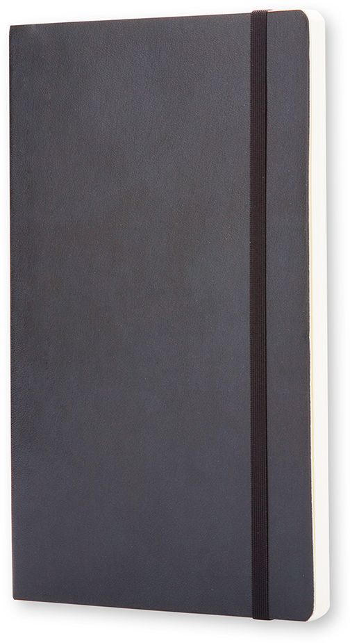 Moleskine Classic Notebook, Large, Plain, Black, Soft Cover (5 x