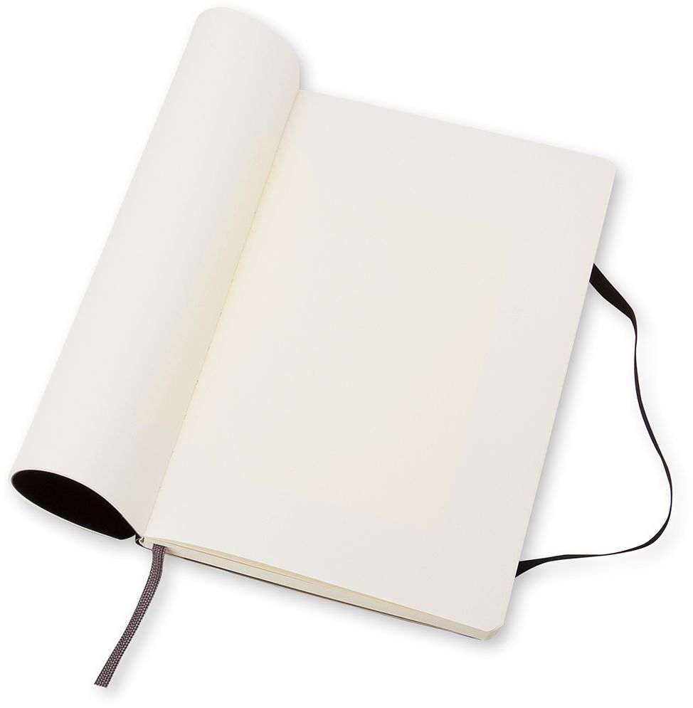 Moleskine Classic Notebook, Large, Plain, Black, Soft Cover (5 x 8.25)