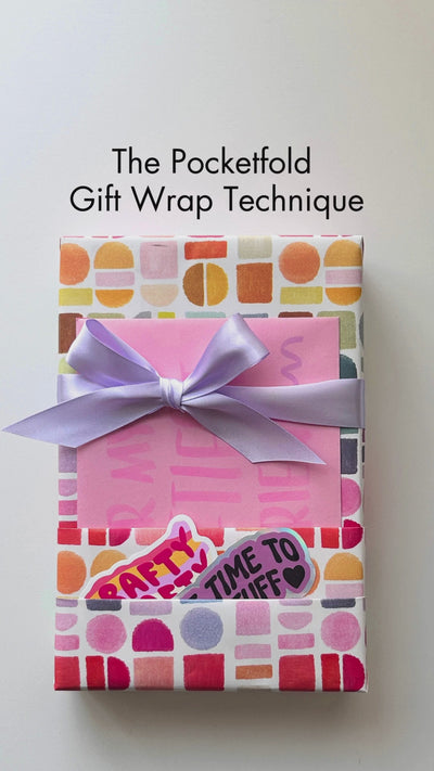 Video detailing how to use the pocket fold gift wrap technique.