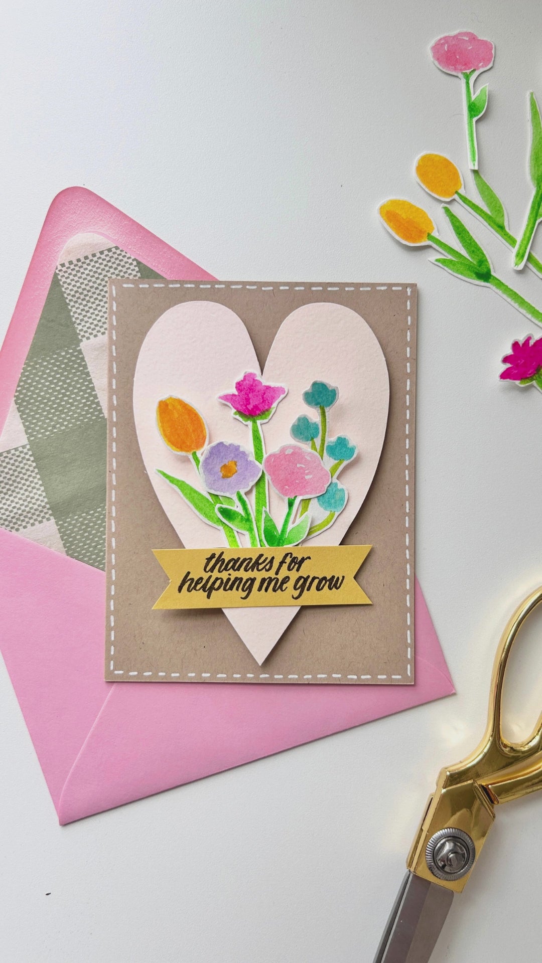 Video detailing how to create a watercolor floral handmade greeting card.