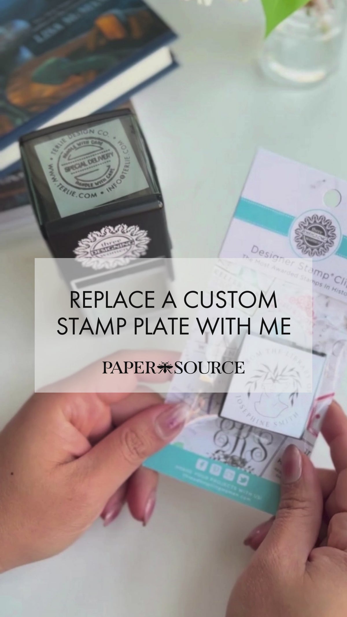 Mod Circle Monogram Custom Stamp | Paper Source