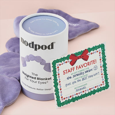 Staff favorites including Nodpod weighted eye blanket, Roland Pine candle and more.