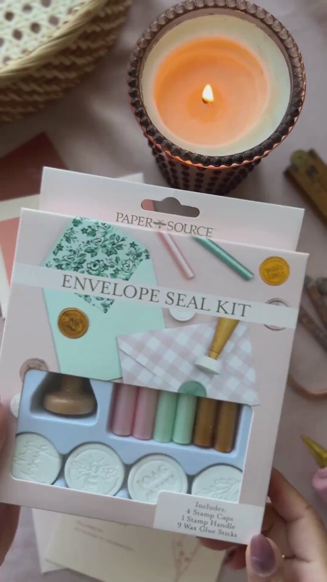 Video detailing how to use the wax seal kit on envelopes.