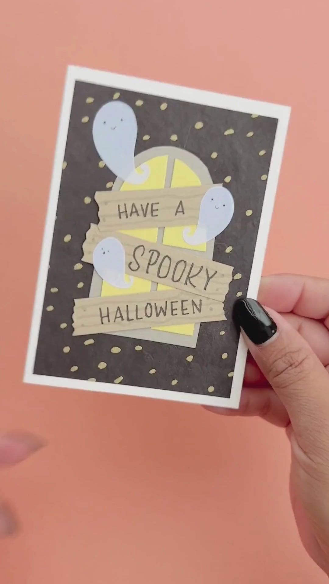 Video showing how to craft a cute Halloween greeting card with a spooky sentiment.