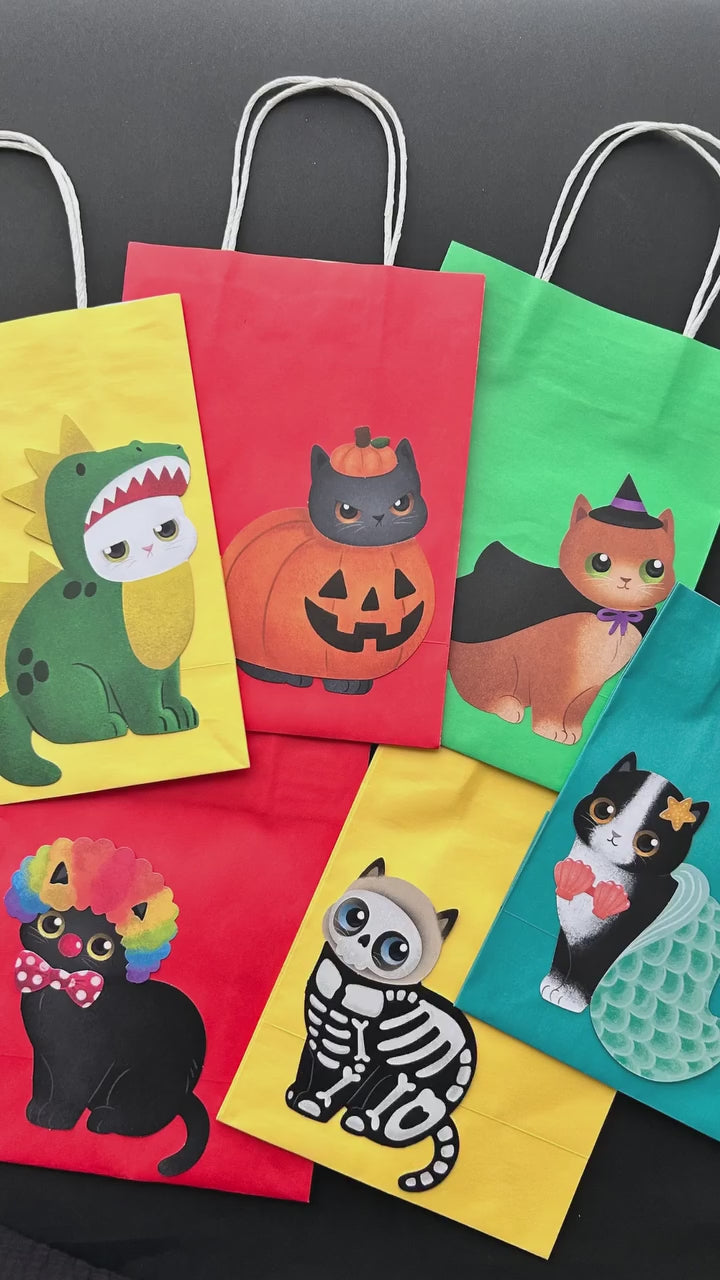 Video displaying how to use our DIY Craft Kit to embellish Halloween gift bags.