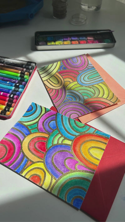 Video detailing how to heat emboss and watercolor a pride celebration handmade card.