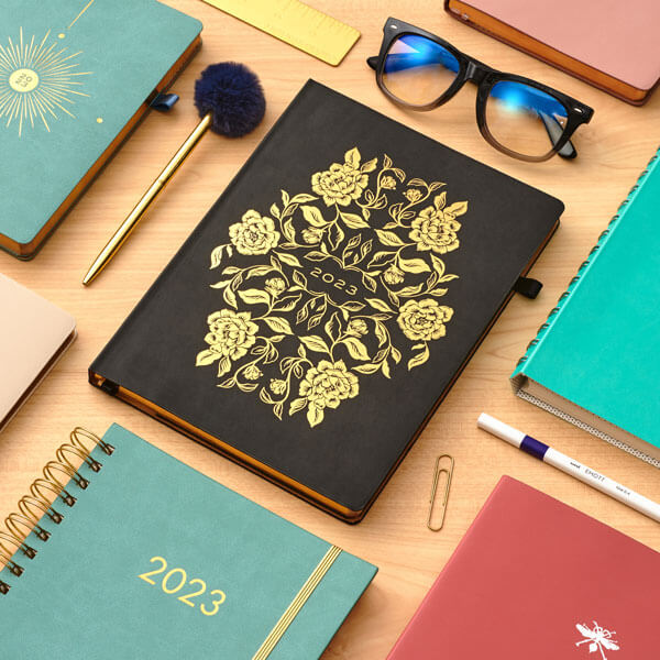 Colorful and artful calendars and planners.