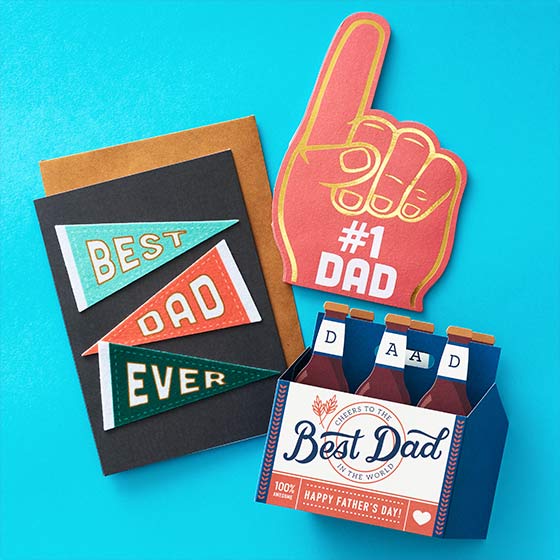 Specialty Father's Day cards including die cut and popup cards.