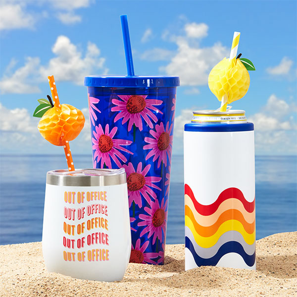 Colorful and vibrant summer drinkware.